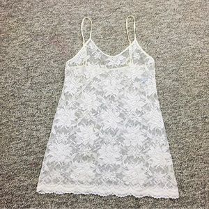 Lady Camer Swim Dress Cover Lace White Size Medium